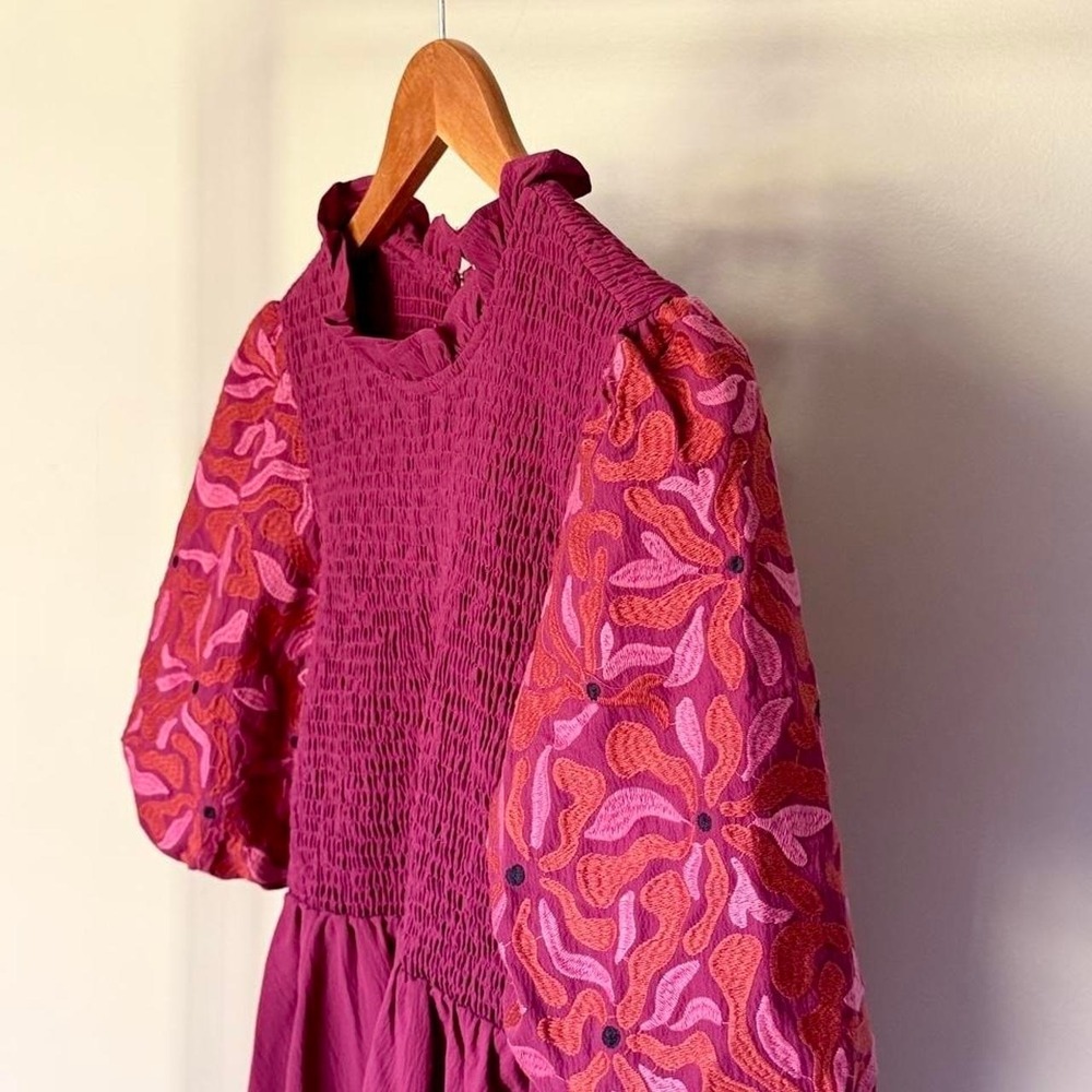 Entro Women's Pink and Burgundy Fall Dress Size Large - Picture 2 of 4
